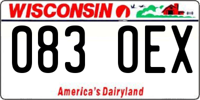 WI license plate 083OEX