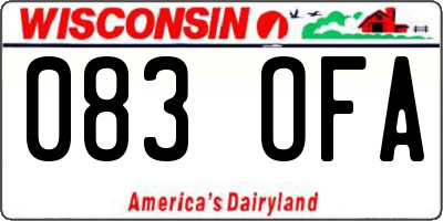 WI license plate 083OFA