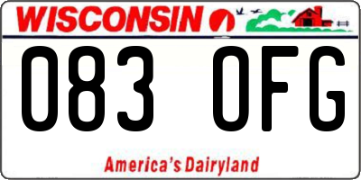 WI license plate 083OFG