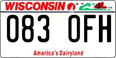 WI license plate 083OFH