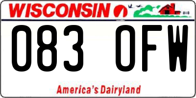 WI license plate 083OFW