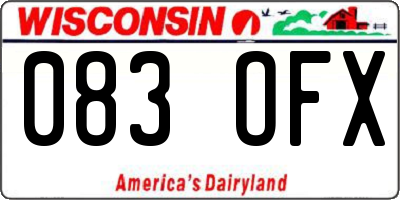 WI license plate 083OFX