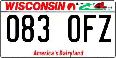 WI license plate 083OFZ