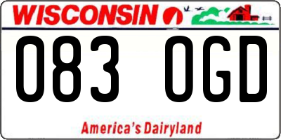 WI license plate 083OGD