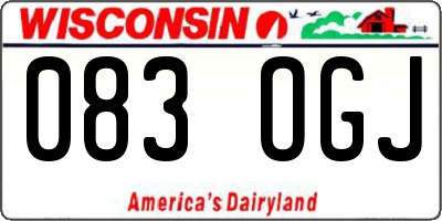 WI license plate 083OGJ