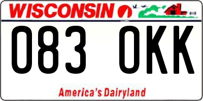 WI license plate 083OKK