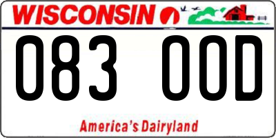 WI license plate 083OOD