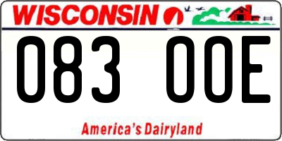 WI license plate 083OOE