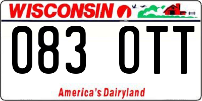WI license plate 083OTT