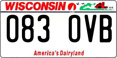 WI license plate 083OVB