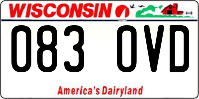 WI license plate 083OVD