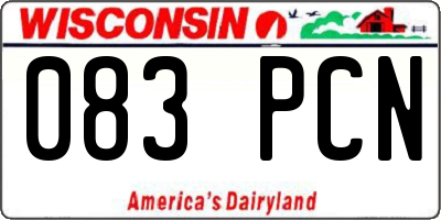 WI license plate 083PCN