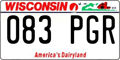 WI license plate 083PGR