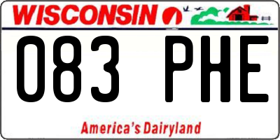 WI license plate 083PHE
