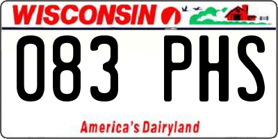 WI license plate 083PHS