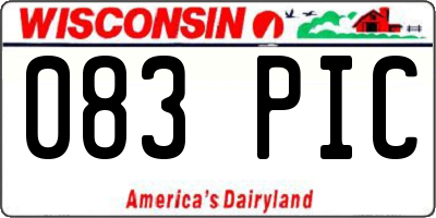 WI license plate 083PIC