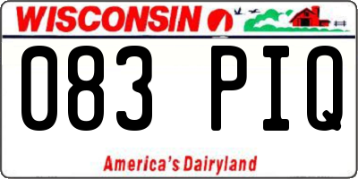 WI license plate 083PIQ