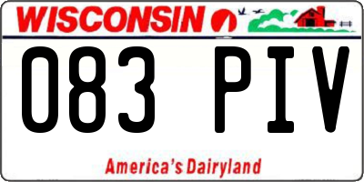 WI license plate 083PIV