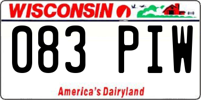 WI license plate 083PIW