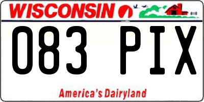 WI license plate 083PIX