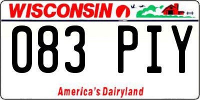 WI license plate 083PIY
