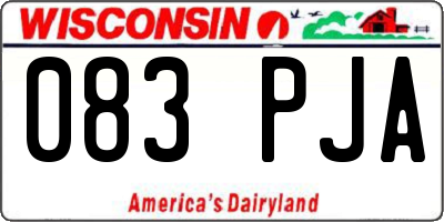 WI license plate 083PJA
