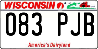 WI license plate 083PJB
