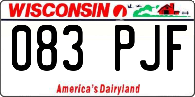 WI license plate 083PJF