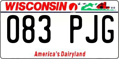 WI license plate 083PJG