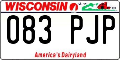 WI license plate 083PJP