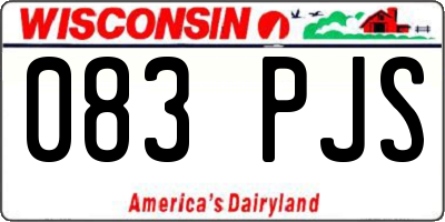 WI license plate 083PJS