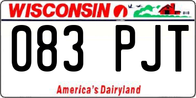 WI license plate 083PJT
