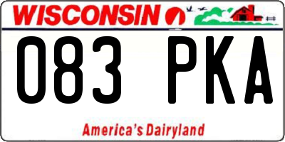WI license plate 083PKA