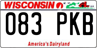 WI license plate 083PKB