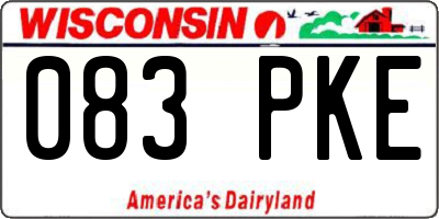 WI license plate 083PKE