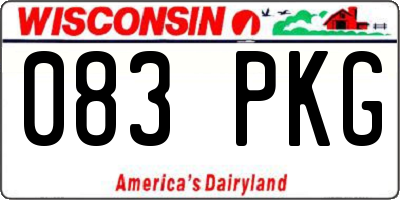 WI license plate 083PKG
