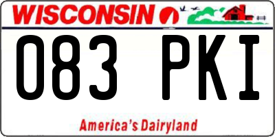 WI license plate 083PKI