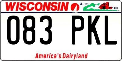WI license plate 083PKL