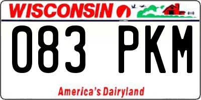 WI license plate 083PKM