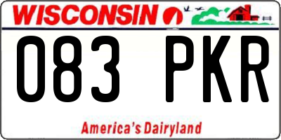 WI license plate 083PKR
