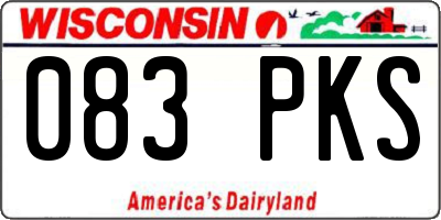 WI license plate 083PKS