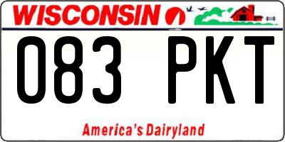 WI license plate 083PKT