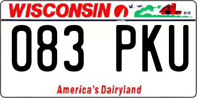 WI license plate 083PKU
