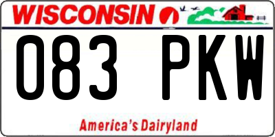 WI license plate 083PKW