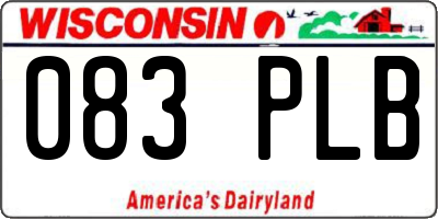 WI license plate 083PLB
