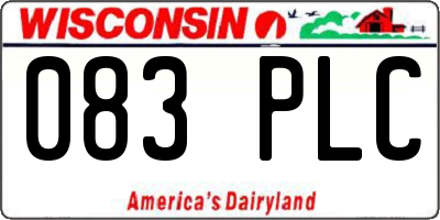 WI license plate 083PLC