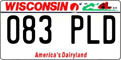 WI license plate 083PLD