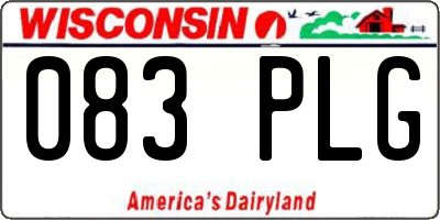 WI license plate 083PLG