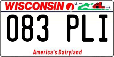WI license plate 083PLI