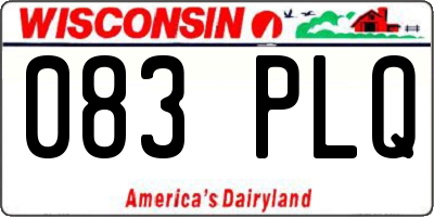 WI license plate 083PLQ